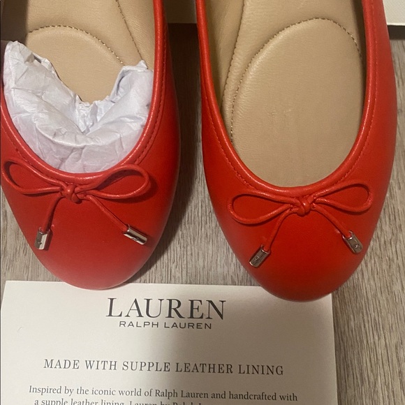 BNWT Ralph Lauren Red Ballet Flats - Picture 8 of 8